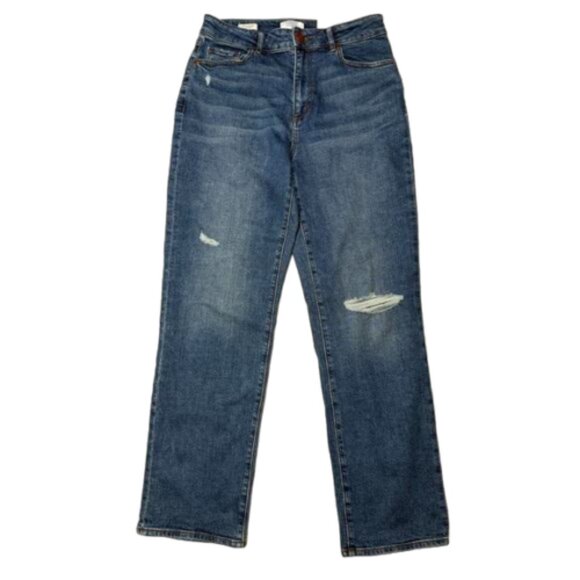 NWT Loft Outlet Curvy High Rise Straight Leg Distressed Jean Size 4 #1999 - Picture 1 of 9